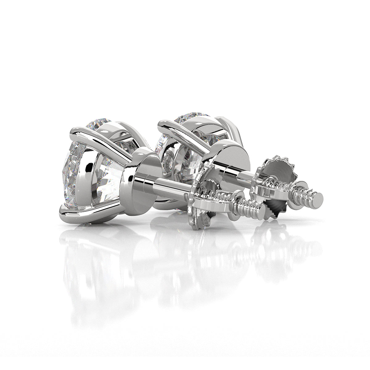 Elegant Round Lab Grown Diamond Stud Earrings | IGI Certified Brilliance & Timeless Sparkle